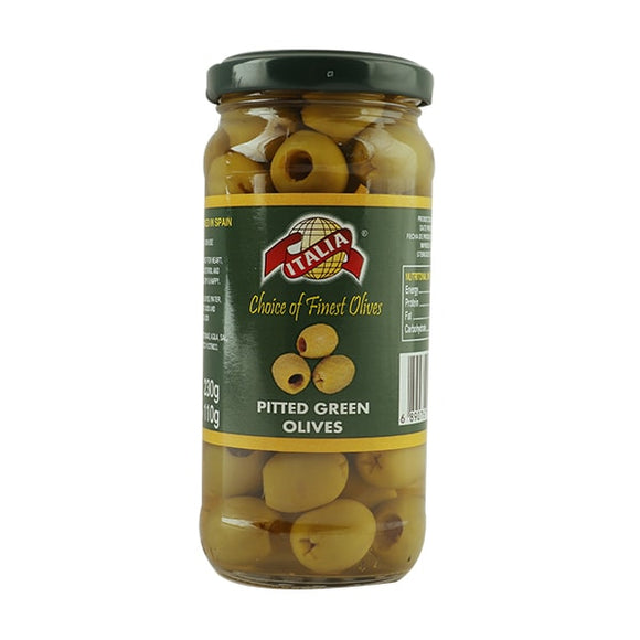 ITALIA GREEN OLIVES 230GM PITTED (4775119159381)
