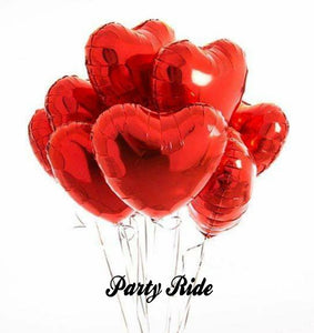5 Red heart foil balloons for Valentines day decor and Valentines day gift or rose day celebration (4838279348309)