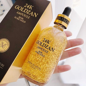 Skin Nature 24K Goldzan Ampoule 99.9% Pure Gold - Whitening Face Serum Anti-Aging Day Creams & Moisturizers Gold Moisturizer Protects from Sun damage 100ML (4614400901205)