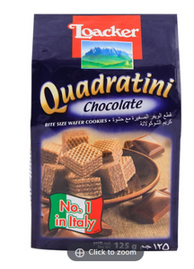 Loacker Quadratini Chocolate Wafer 125gm (4805260607573)