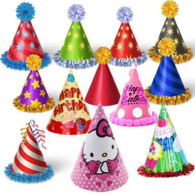 Pack of 2 - Fancy Happy Birthday Cap - Multicolor -Birthday Party Cone Caps Special For Girls And Boys ( Different in Photos) (4692096745557)