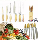 GFT 5 Pcs Stainless Steel Knife & 1 Pc Kitchen Scissor With Cutting Board (1024) (4691033948245)