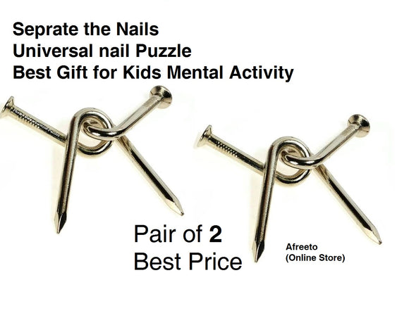Twisted Nails Puzzle Magic Trick - Bent Nail Puzzle - Brain Puzzles for Kids - Brain Teasers Puzzles (4840120221781)