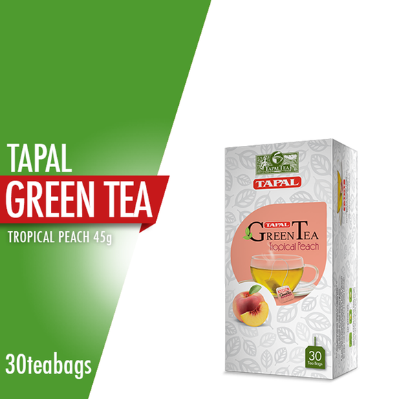 Tapal Green Tea Tropical Peach Aaroo Sabz Chai 30 Tea Bags (4611864461397)