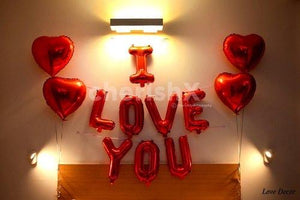 I LOVE YOU Foil Balloons Theme Valentines Special (4838279151701)