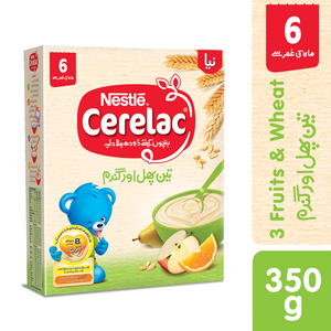 Cerelac - Nestle Cerelac 3 Fruits and Wheat (6+ Months) - 350gm (4611830841429)