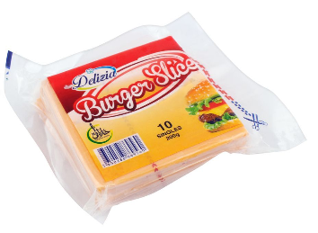 Delizia Burger Slice Cheese, 10-Pack, 200g (4802417557589)