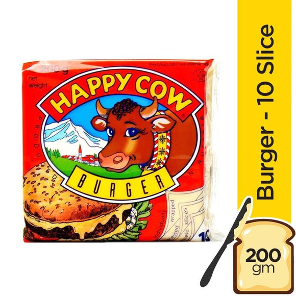 Happy Cow Slice Cheese Burger 10 Slices 200gm (4611856040021)