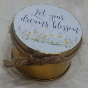 Aromatic Candle to make your envoirnment pleasant. - beautifully packed in tin. can be used to gifted to someone special. - 2 colours available gold and silver. (4839326154837)