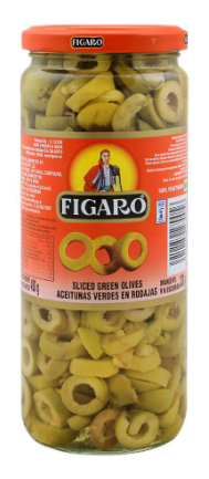 Figaro Sliced Green Olives, 450g (4803100082261)