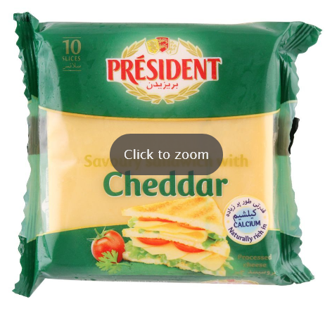 President Cheddar Cheese Sandwich Slices, 10-Pack (4802302836821)