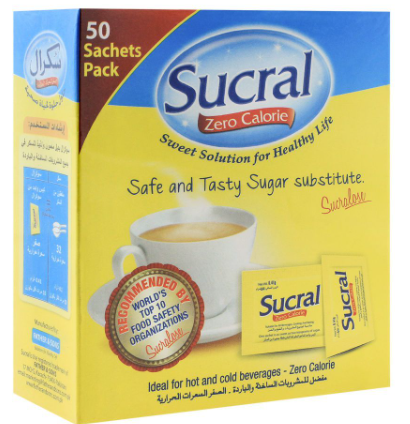 Sucral Zero Calorie Sweetener Sachet, 50-Pack (4803599794261)