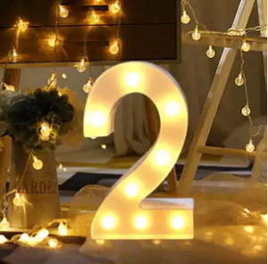 TWO 2 Numbers LED Night Light For Valentine's Day Gift Wedding Party Birthday Wall Home Decoration Marquee Lights (4838321750101)