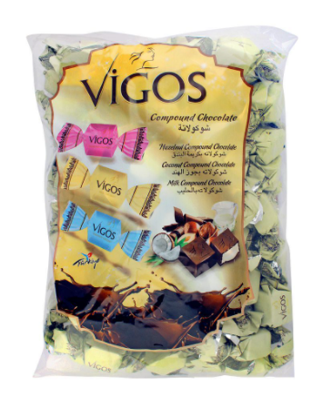 Vigos Assorted Compound Chocolate Candy, 1 KG Bag (4808634892373)