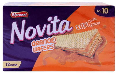 Bisconni Novita Orange Wafers, 12 Packs (4804271505493)