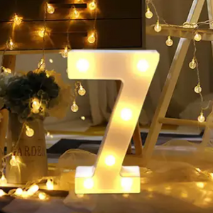 SEVEN 7 Numbers LED Night Light For Valentine's Day Gift Wedding Party Birthday Wall Home Decoration Marquee Lights (4838322503765)