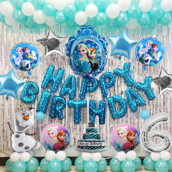 Frozen Theme Birthday Party Decorations Full Set of Balloons & Items