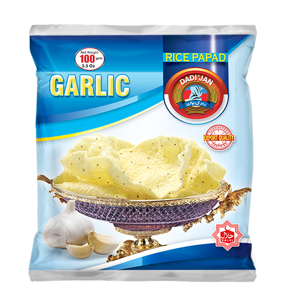 Dadi Jan Rice Papad Garlic 100gm (4655430041685)
