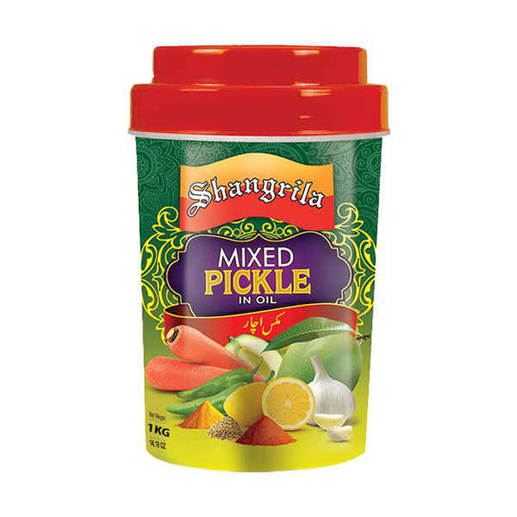 Shangrila Mixed Pickle In Oil 1 Kg Plastic Jar (4651551916117)