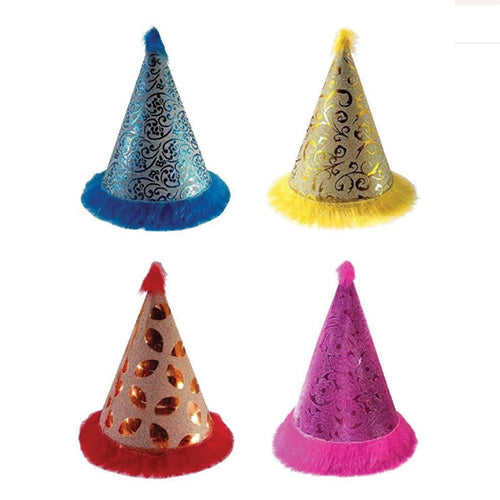 Pack of 2 Fancy Happy Birthday Cap - Multicolor Birthday Party Cone Caps Special For Girls And Boys ( Different in Photos) (4692094910549)