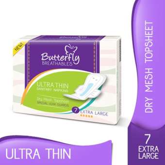 Butterfly Breathables Ultra Thin Dry Mesh Sanitary 7 Pads Extra Large (4643222388821)