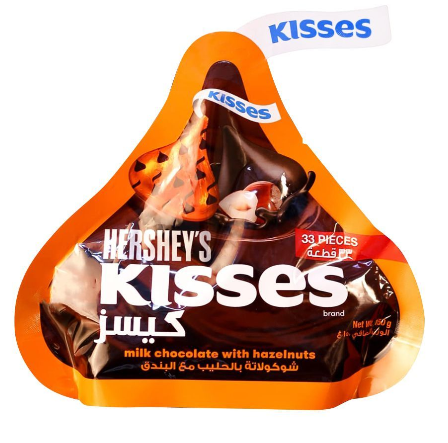 Hershey's Kisses, Milk Chocolate & Hazelnut, 150g (4805250351189)