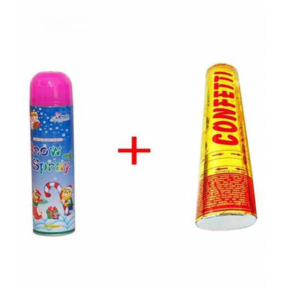 Pack of 2 Party Popper with Snow Spray (4624276324437)