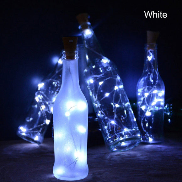 1PCS Solar 2M LED Cork Shaped 20 LED Night Fairy String Light Kork Solarbetrieben Licht Bottle Lamp Party Celebration Gift Valentines White (4838748454997)