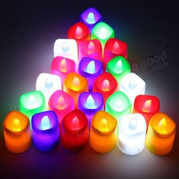 24 Pcs - Romantic LED Candles Lamp Light Multicolor Tea Light Valentine Day Wedding Birthday Party household Decoration (4839322026069)