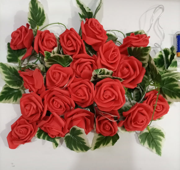 Red Led roses with leaf string fairy light - Fairy Rose Flower Light String Battery/USB Powered Christmas Holiday Decoration Lamp for Valentine Wedding Garland light weighted , high quality , export item (4838745178197)