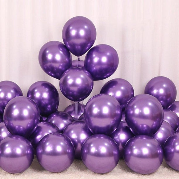 (Pack of 5) Metallic Chrome Latex Balloon for Wedding Engagement Baby shower Birthday Christmas (4838281510997)