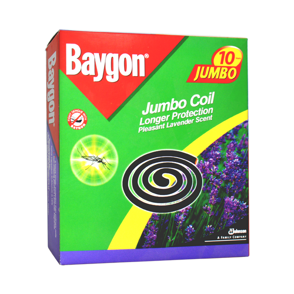 Baygon Coil Jumbo Lavender Scent 10Pcs (4611924983893)