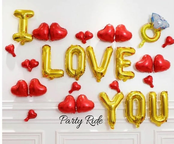 I Love You Foil Balloons Decoration for Valentines Day or Anniversary Day (4838272041045)