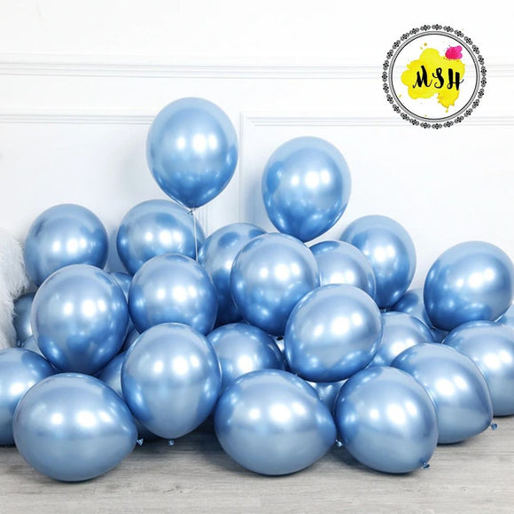 20pcs Blue Large Metallic chrome balloons for Wedding, Birthday, Anniversary, Engagement, Bridal Shower and Baby Shower Decoration (4839293157461)
