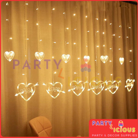 LED String Lights Shape Of Love Heart Curtain Led Wedding Valentine Day Love Party Fairy Lights (4839285653589)