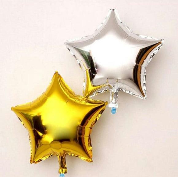 Pack of 6 Star foil balloons Golden Purple Pink Silver Size 16 inch High quality Birthday Decoration supplies (4838282887253)