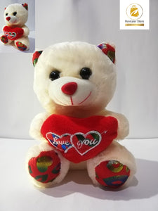 Small Red/White Teddy Bear Soft Stuffed for Child Girls, Lover, Birthdays & Valentines Gift (4838303989845)