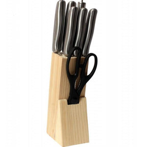 GFT 5 Pcs Stainless Steel Knife & 1 Pc Kitchen Scissor With Cutting Board (1024) (4691033948245)