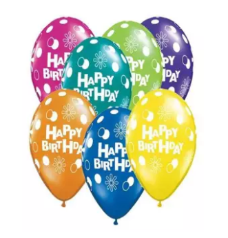 100Pcs Happy Birthday Printed Balloons with Air Pump SP-999 (4624280977493)