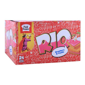 Pack of 24 Peek Freans Rio Strawberry Vanilla Biscuits Ticky Pack (4694331523157)