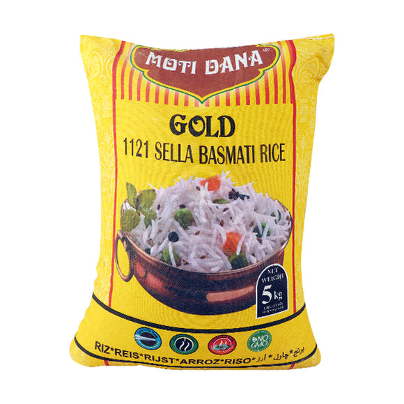 Moti Dana Gold 1121 Sella Basmati Rice Chawal 5kg (4631188111445)