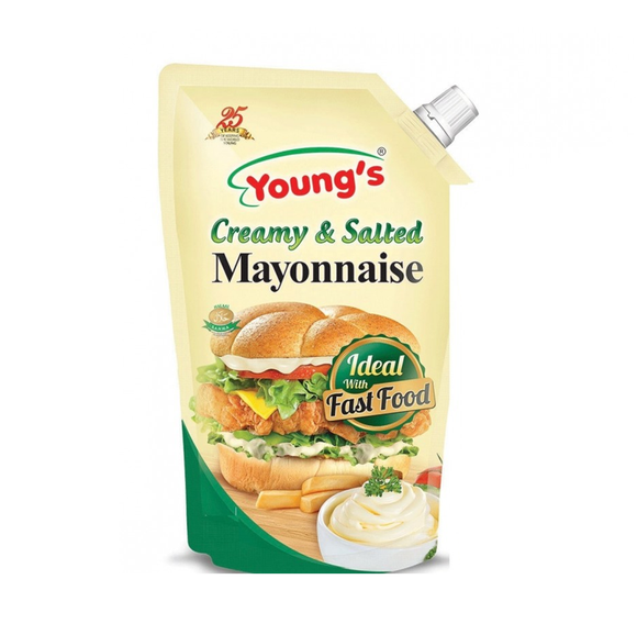 Young'S Creamy and Salted Mayonnaise Pouch 1Ltr (4611891200085)