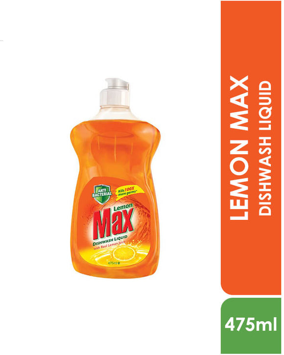 Lemon Max Dishwash Liquid, With Real Lemon Juice, 475ml (4807101186133)