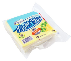 Delizia Light Slice Cheese, Low Fat, 10-Pack, 200g (4802475360341)